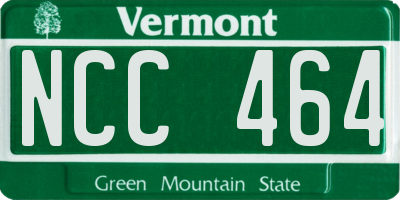 VT license plate NCC464
