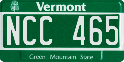 VT license plate NCC465