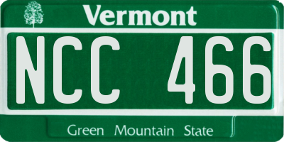 VT license plate NCC466