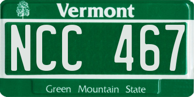 VT license plate NCC467