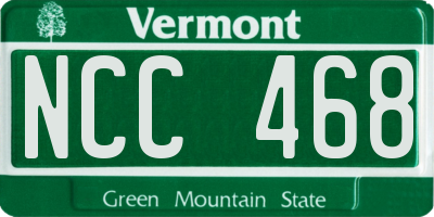 VT license plate NCC468