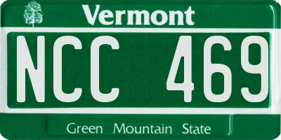 VT license plate NCC469