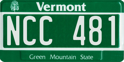 VT license plate NCC481