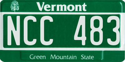 VT license plate NCC483