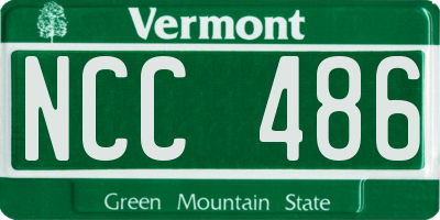 VT license plate NCC486