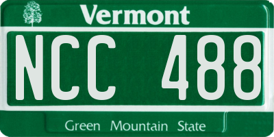 VT license plate NCC488