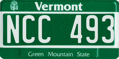 VT license plate NCC493
