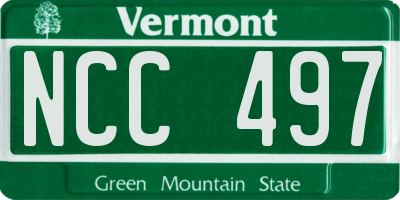 VT license plate NCC497