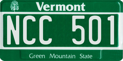VT license plate NCC501