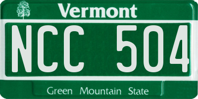 VT license plate NCC504