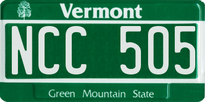VT license plate NCC505