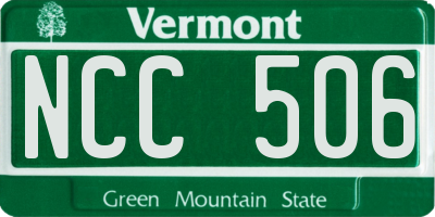 VT license plate NCC506