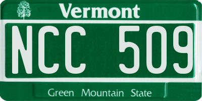 VT license plate NCC509