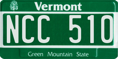 VT license plate NCC510