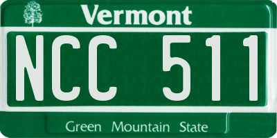 VT license plate NCC511