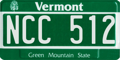 VT license plate NCC512