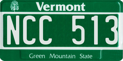 VT license plate NCC513