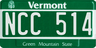 VT license plate NCC514