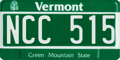 VT license plate NCC515