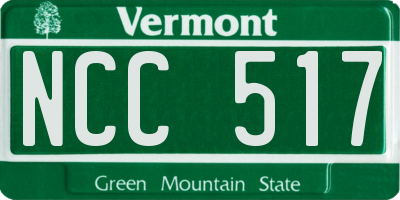 VT license plate NCC517