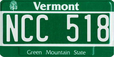 VT license plate NCC518
