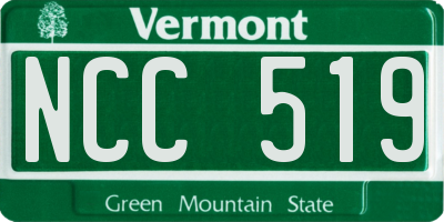 VT license plate NCC519