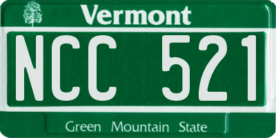 VT license plate NCC521