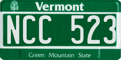VT license plate NCC523
