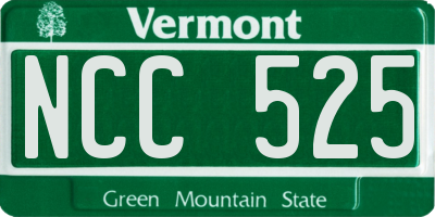 VT license plate NCC525