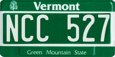 VT license plate NCC527