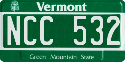 VT license plate NCC532