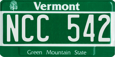 VT license plate NCC542