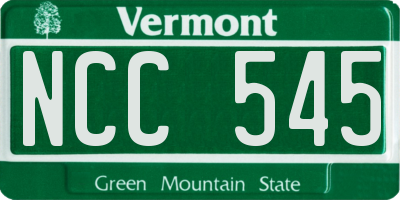 VT license plate NCC545