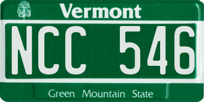 VT license plate NCC546