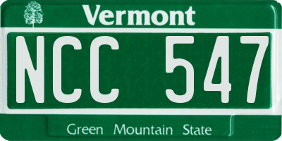 VT license plate NCC547