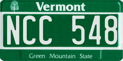 VT license plate NCC548