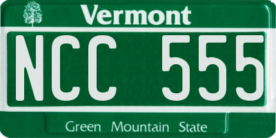 VT license plate NCC555