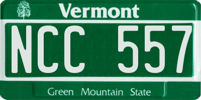 VT license plate NCC557