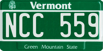 VT license plate NCC559