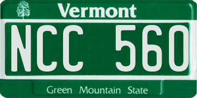 VT license plate NCC560