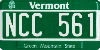VT license plate NCC561