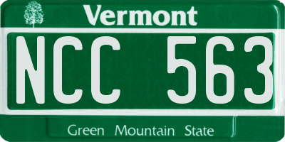 VT license plate NCC563