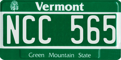 VT license plate NCC565