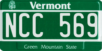 VT license plate NCC569