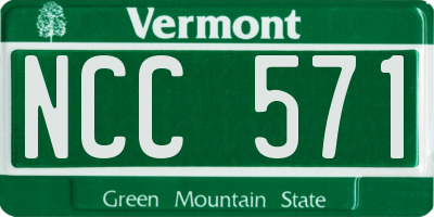VT license plate NCC571