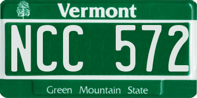 VT license plate NCC572