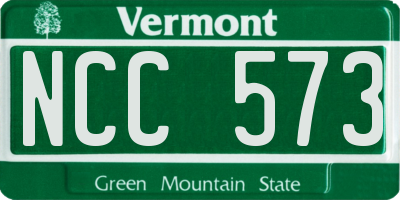 VT license plate NCC573