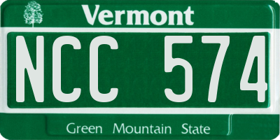 VT license plate NCC574