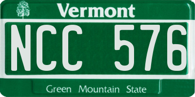 VT license plate NCC576