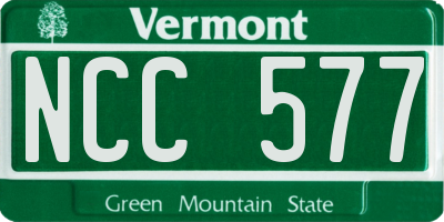 VT license plate NCC577